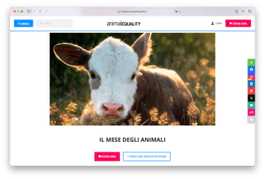 piattaforma di crowdfunding Animal Equality